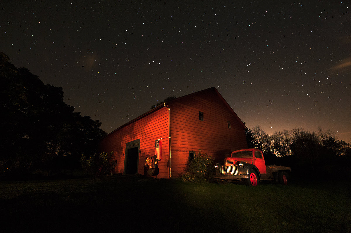Red Barn & Ol' Chevy Pickup, New York